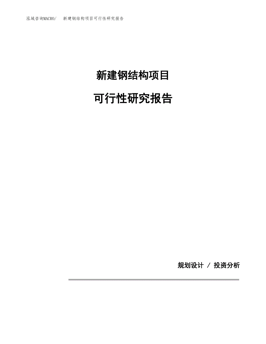 新建钢结构项目可行性研究报告(投资申报).docx_第1页