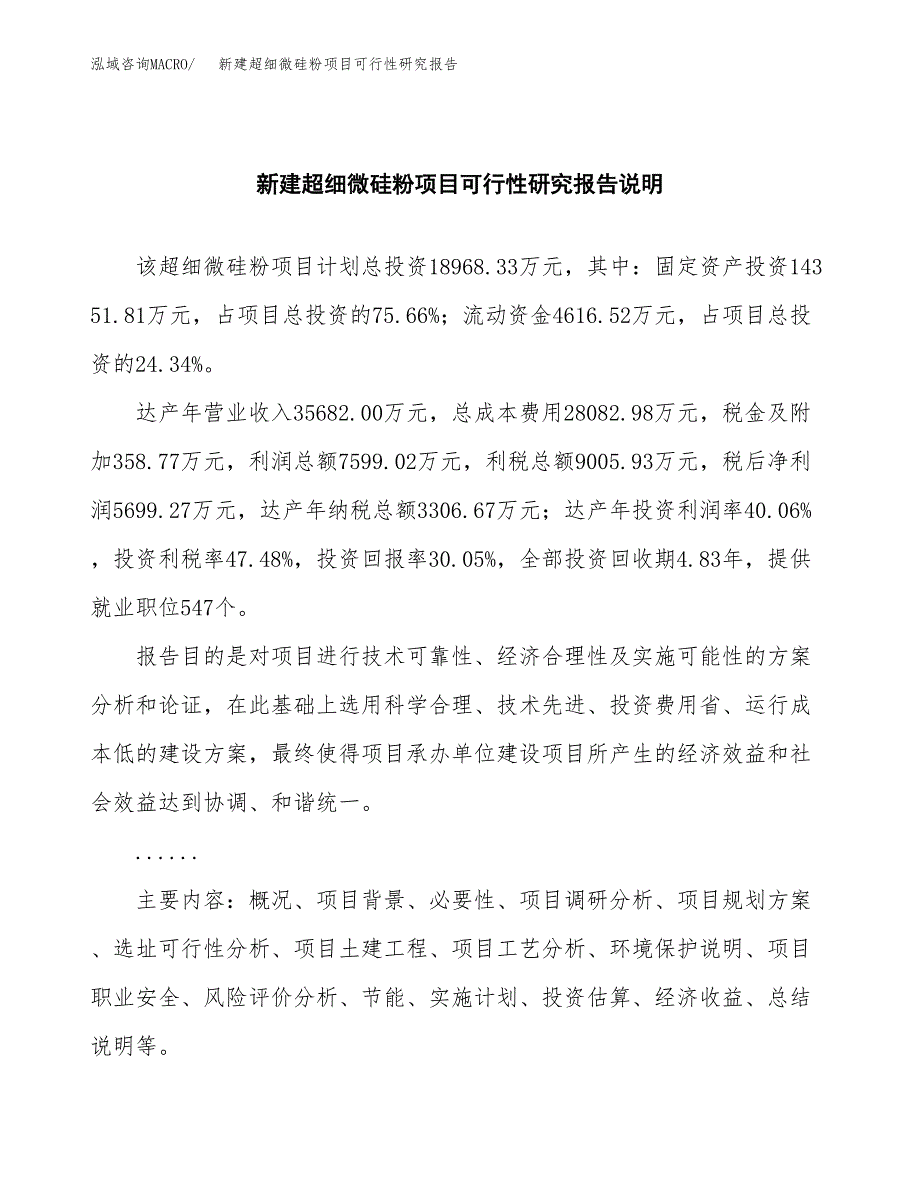 新建超细微硅粉项目可行性研究报告(投资申报).docx_第2页