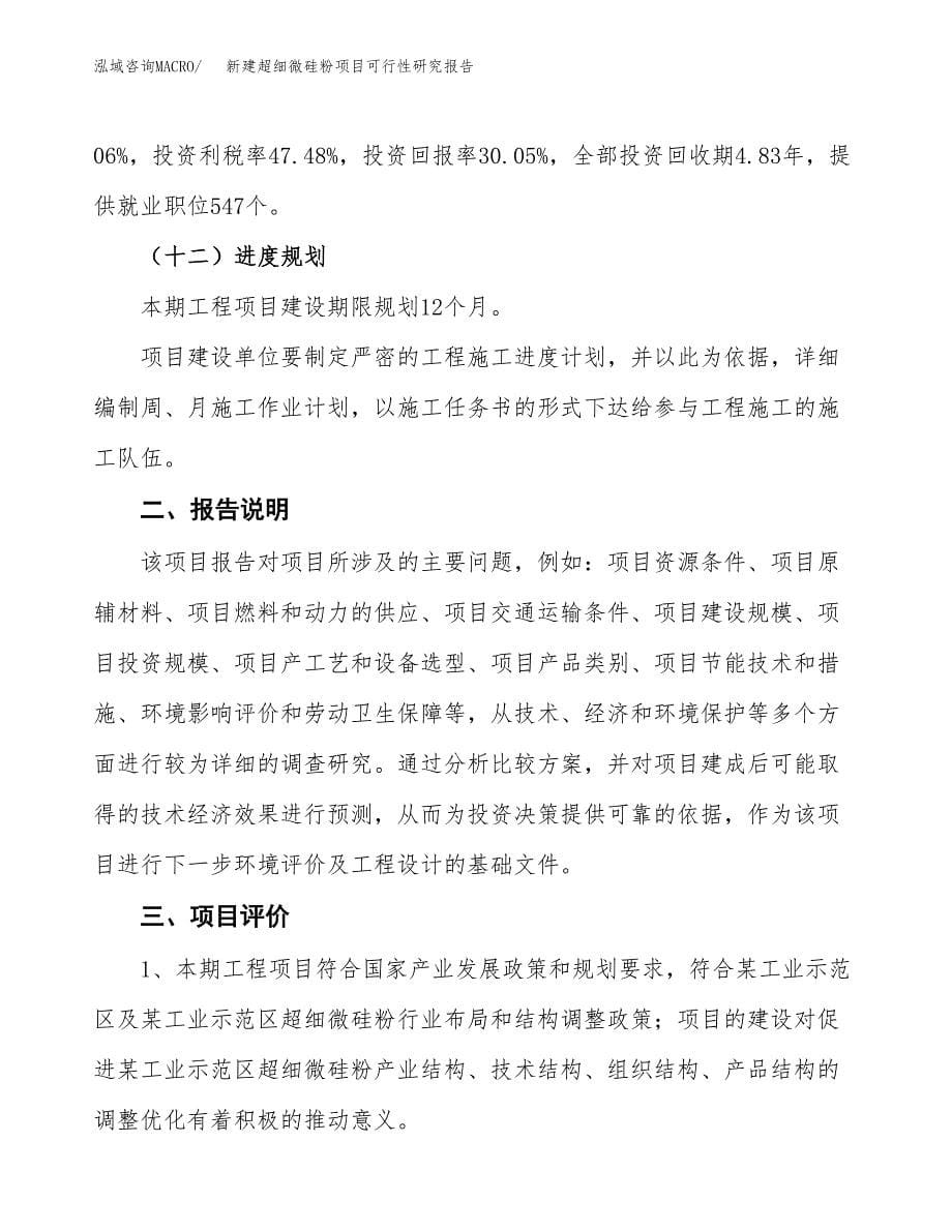 新建超细微硅粉项目可行性研究报告(投资申报).docx_第5页