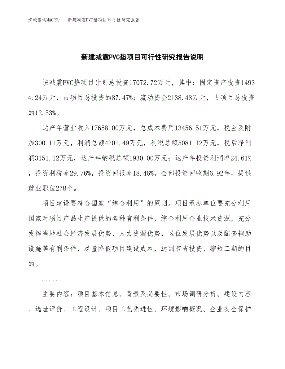 新建减震PVC垫项目可行性研究报告(投资申报).docx_第2页