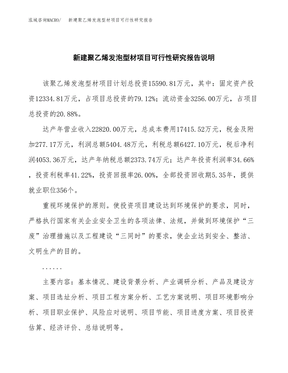 新建聚乙烯发泡型材项目可行性研究报告(投资申报).docx_第2页