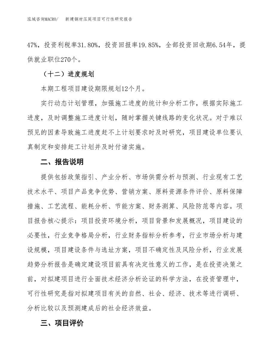 新建铜材压延项目可行性研究报告(投资申报).docx_第5页