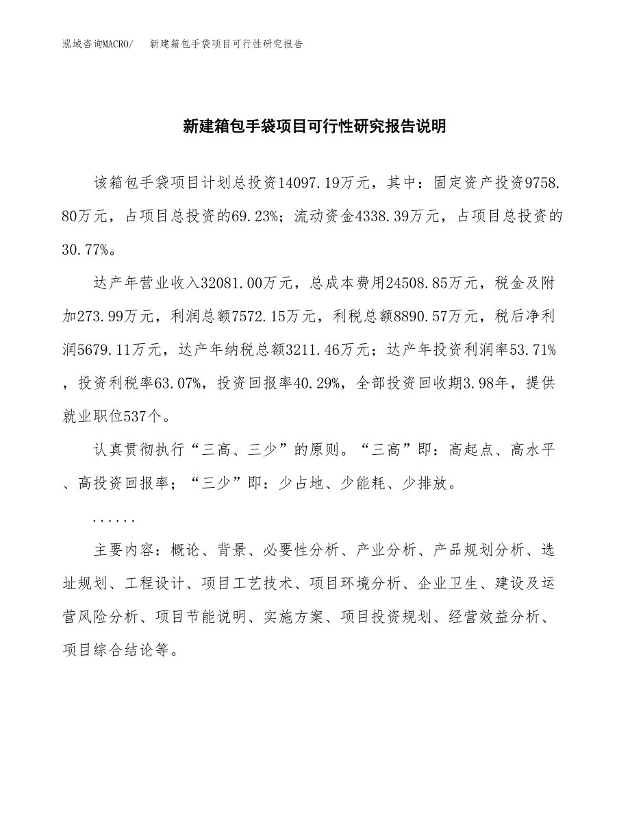 新建箱包手袋项目可行性研究报告(投资申报).docx_第2页