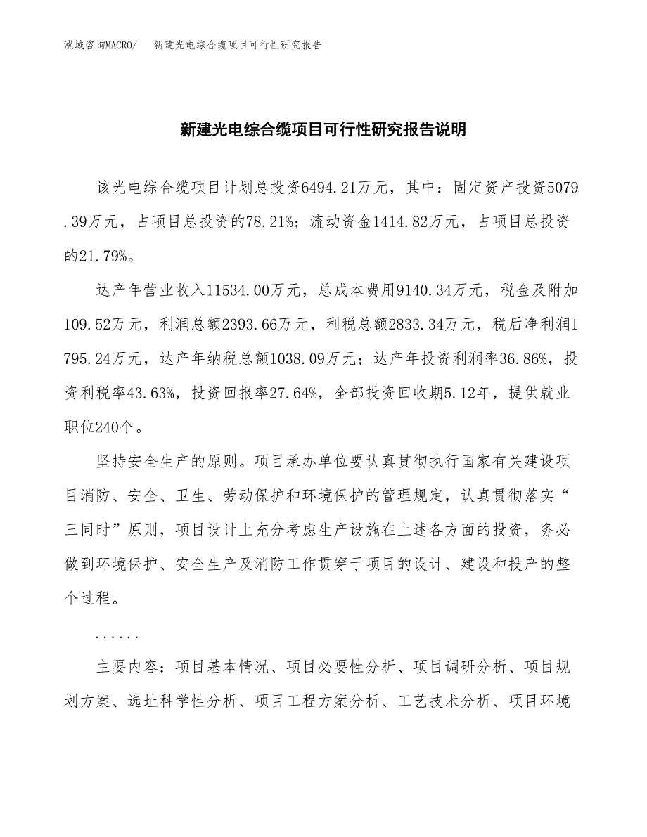 新建光电综合缆项目可行性研究报告(投资申报).docx_第2页