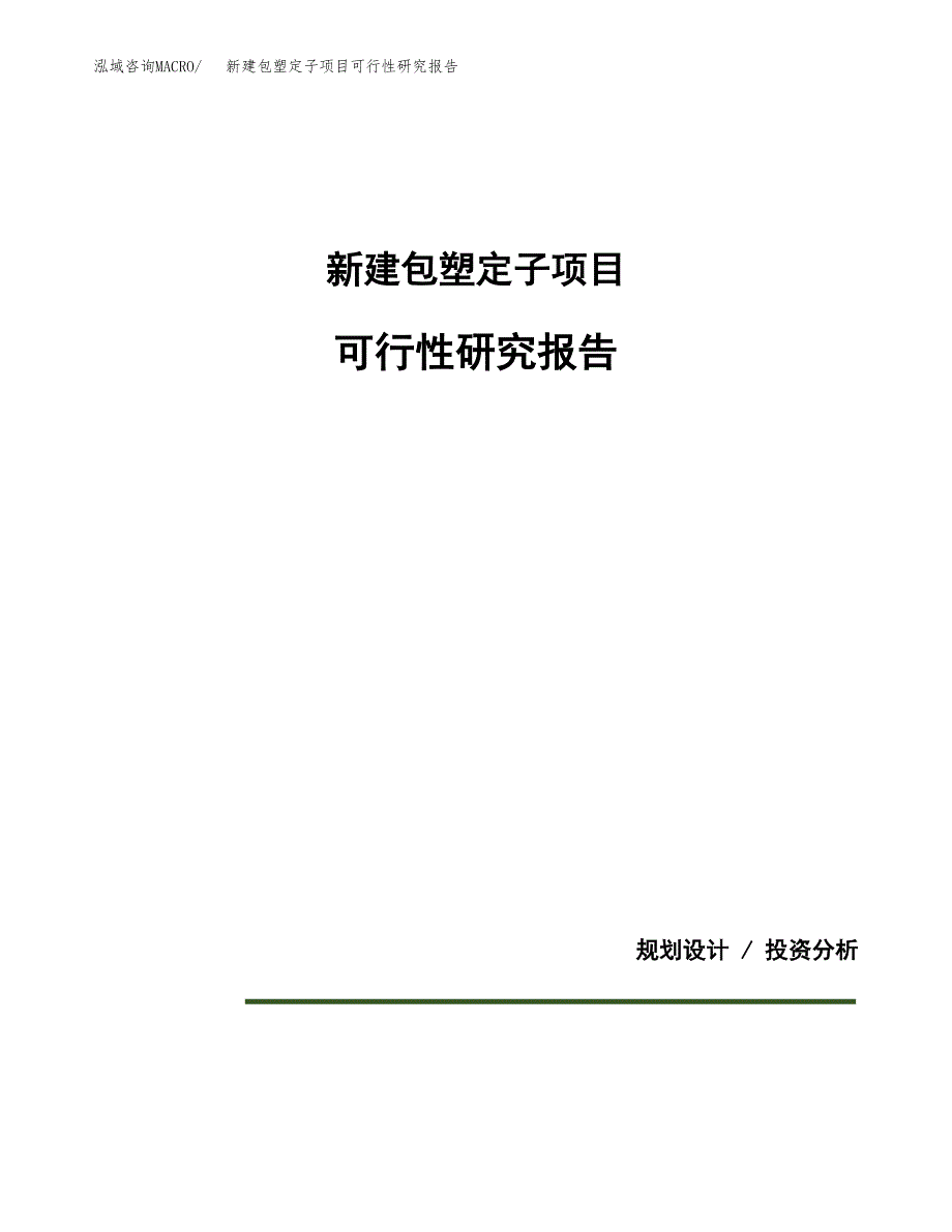 新建包塑定子项目可行性研究报告(投资申报).docx_第1页