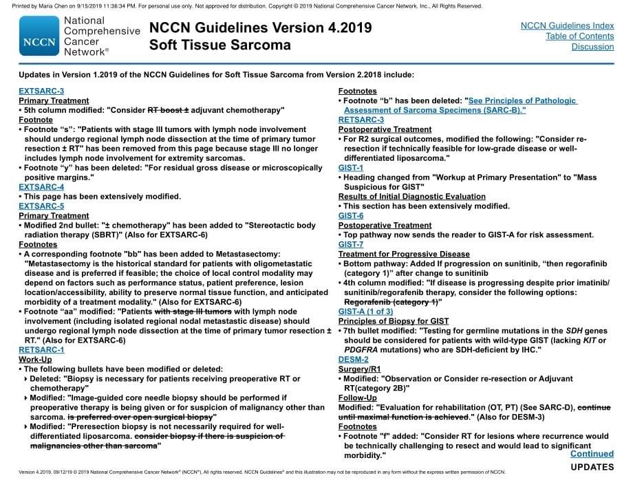 NCCN临床实践指南_软组织肉瘤(2019.V4)英文版_第5页