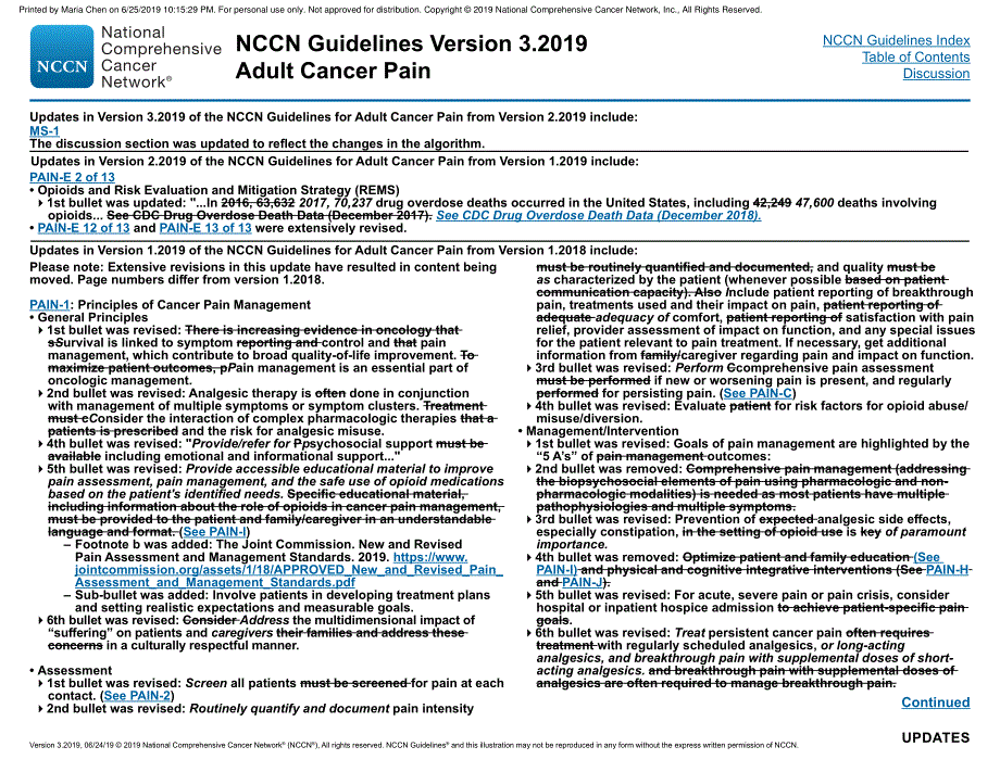 NCCN临床实践指南_成人癌痛(2019.V3)英文版_第4页