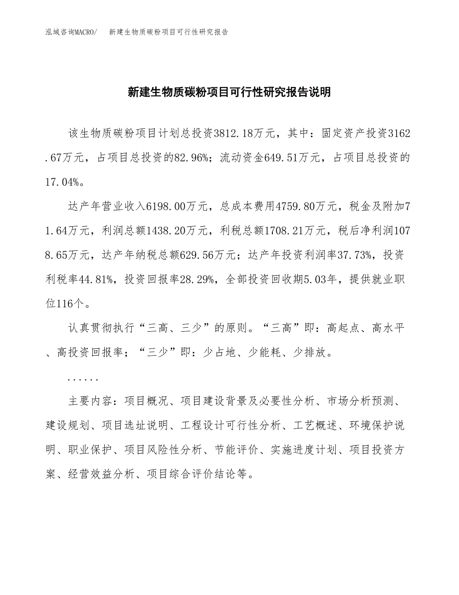 新建生物质碳粉项目可行性研究报告(投资申报).docx_第2页