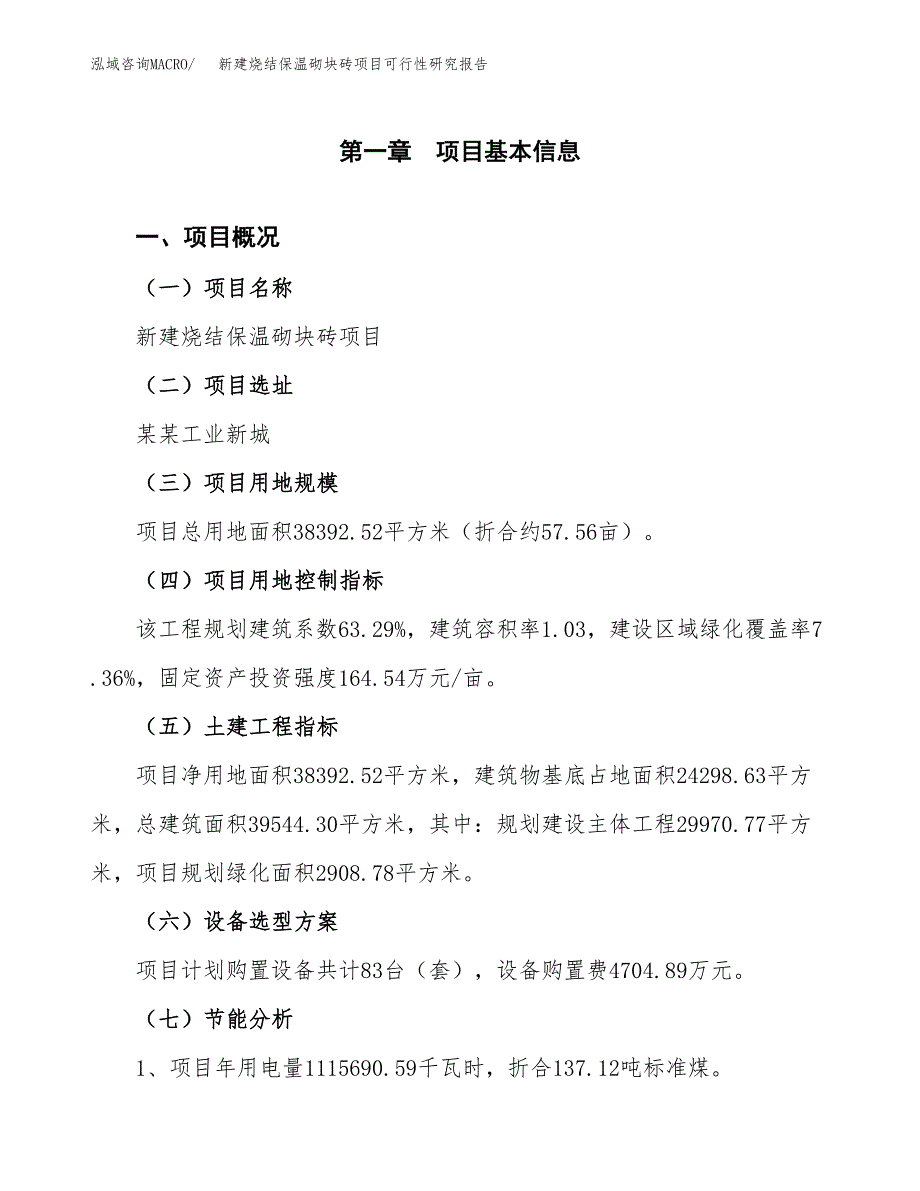 新建烧结保温砌块砖项目可行性研究报告(投资申报).docx_第4页