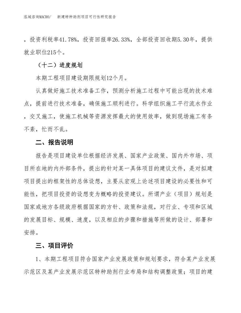 新建特种助剂项目可行性研究报告(投资申报).docx_第5页