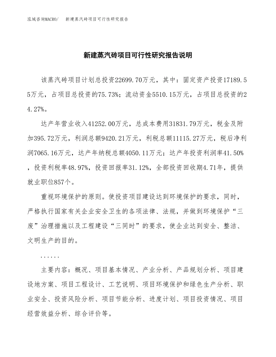 新建蒸汽砖项目可行性研究报告(投资申报).docx_第2页