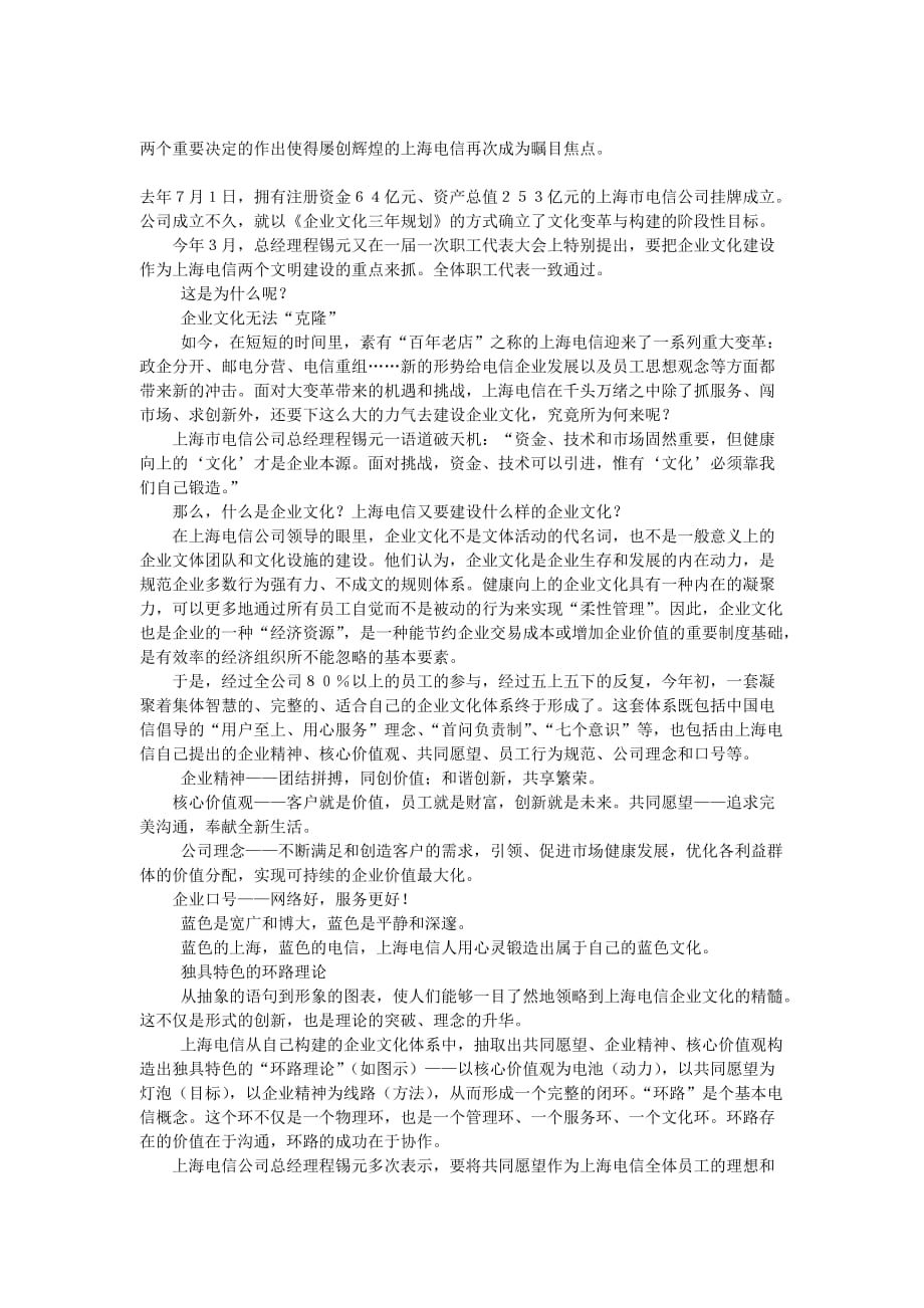 XX电信公司企业文化建设透视_第1页