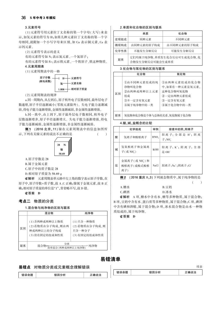 （河北专版）2019年中考化学复习专题八物质的组成和分类（讲解部分）素材（pdf）_第2页