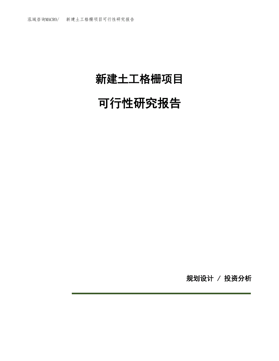 新建土工格栅项目可行性研究报告(投资申报).docx_第1页