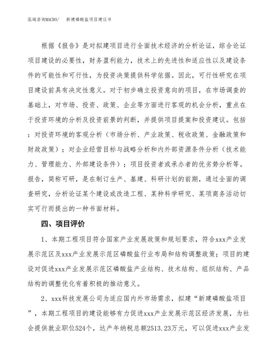 新建磷酸盐项目建议书(项目申请方案).docx_第5页