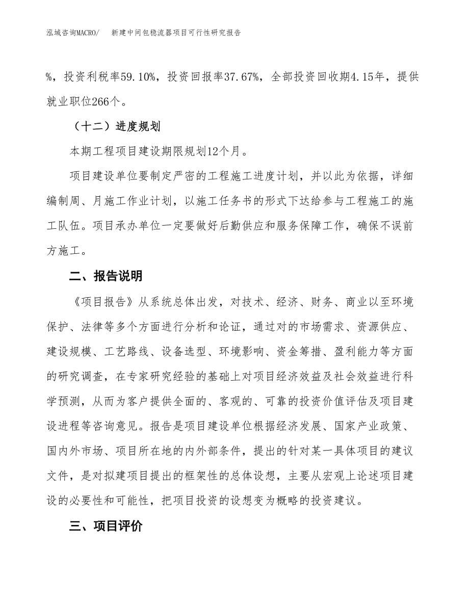 新建中间包稳流器项目可行性研究报告(投资申报).docx_第5页