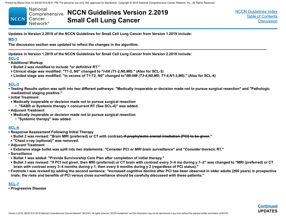 NCCN临床实践指南_小细胞肺癌(2019.V2)英文版_第4页