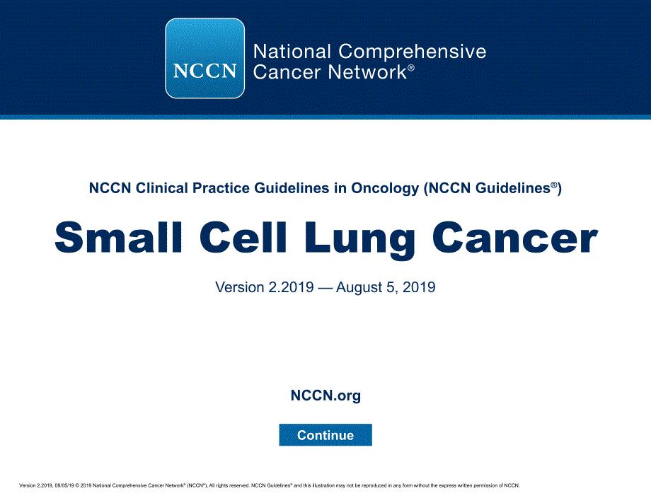 NCCN临床实践指南_小细胞肺癌(2019.V2)英文版