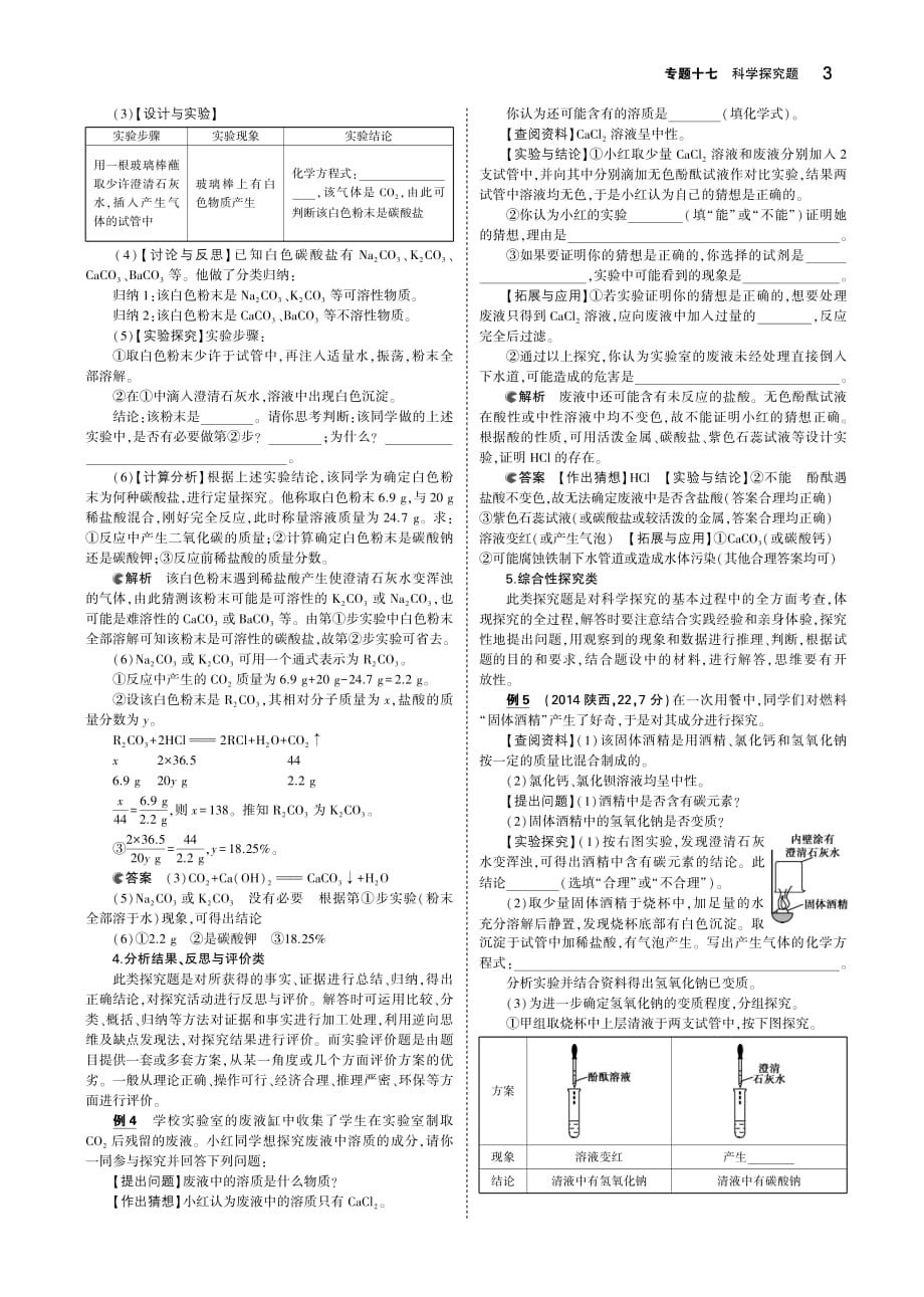 （湖南专用）2019年中考化学复习专题十七科学探究题（讲解部分）素材（pdf）_第3页