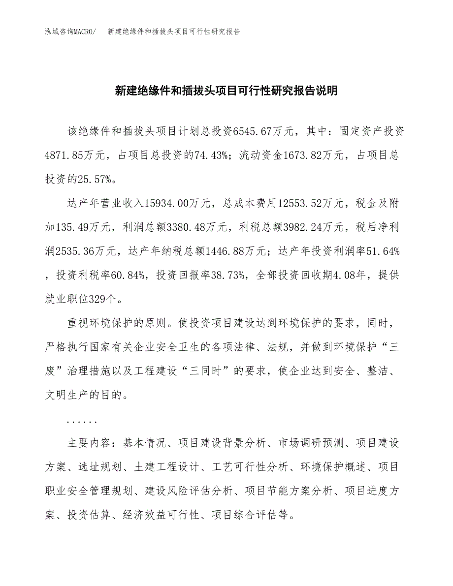 新建绝缘件和插拔头项目可行性研究报告(投资申报).docx_第2页