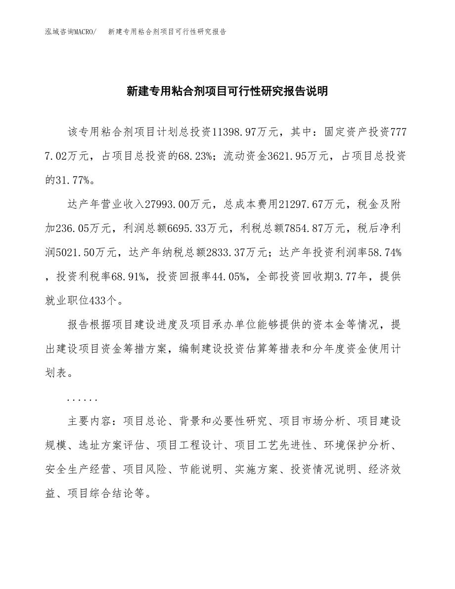 新建专用粘合剂项目可行性研究报告(投资申报).docx_第2页