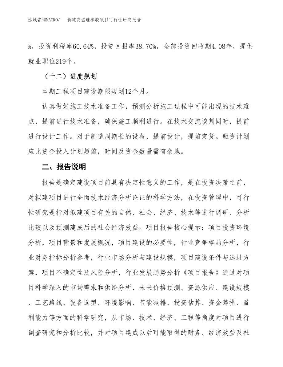 新建高温硅橡胶项目可行性研究报告(投资申报).docx_第5页