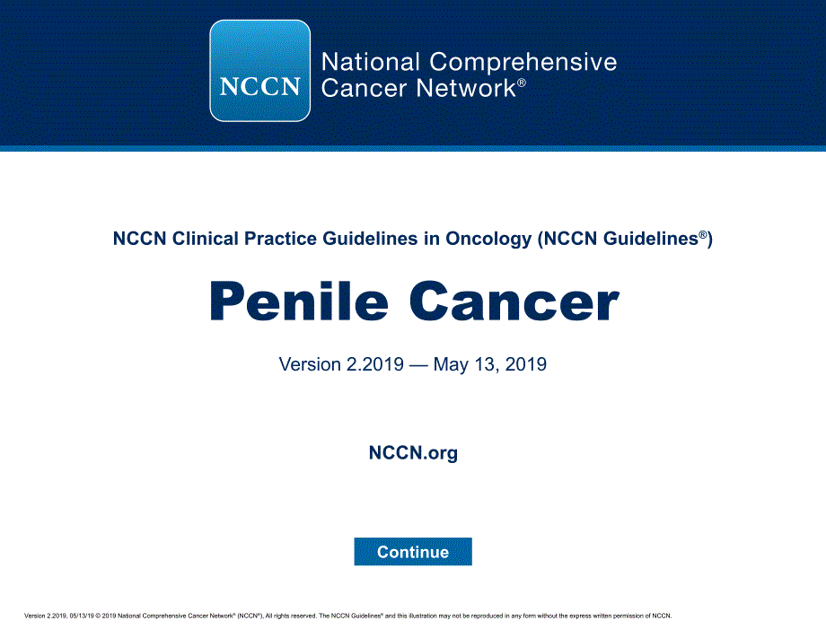 NCCN临床实践指南_阴茎癌(2019.V2)英文版_第1页