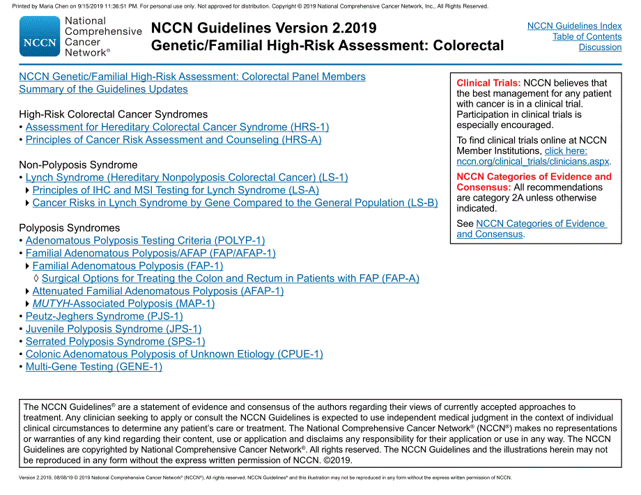 NCCN临床实践指南_遗传_家族高风险评估-结直肠癌(2019.V2)英文版_第3页