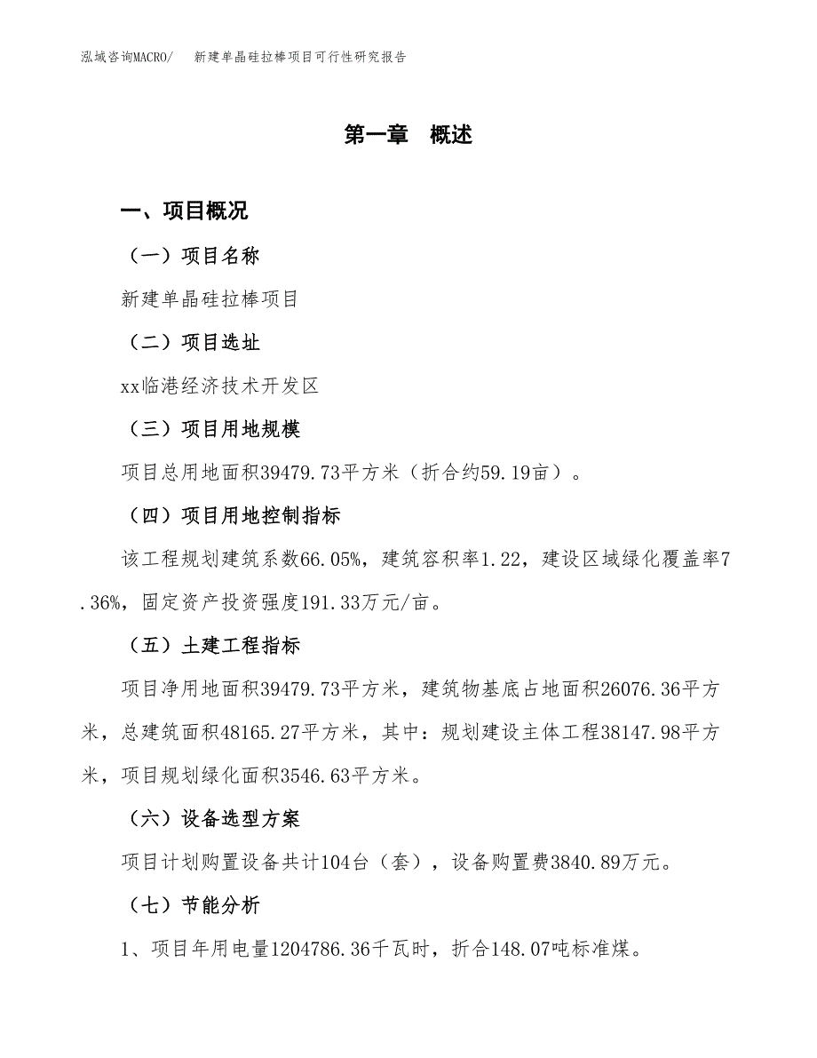 新建单晶硅拉棒项目可行性研究报告(投资申报).docx_第3页