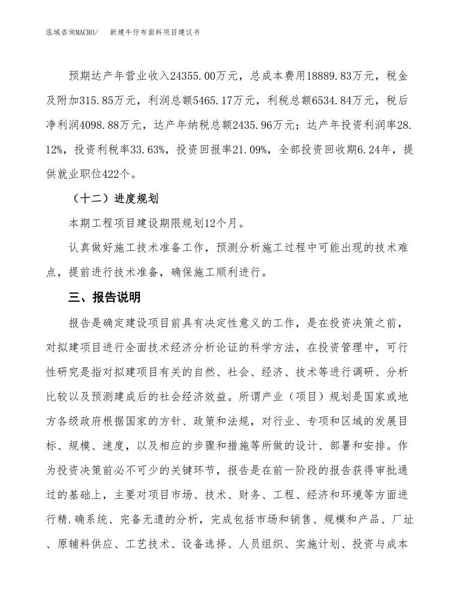 新建牛仔布面料项目建议书(项目申请方案).docx_第5页