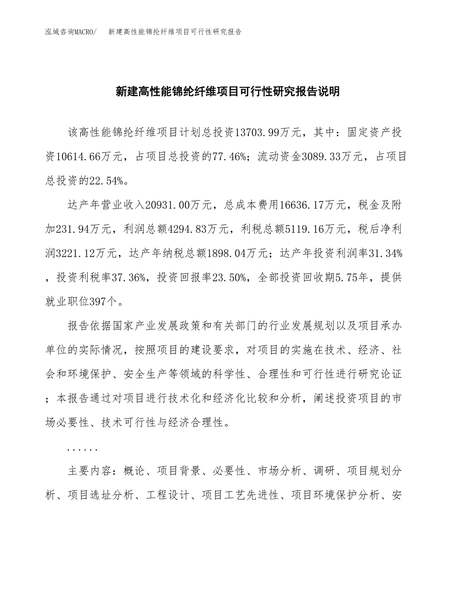 新建高性能锦纶纤维项目可行性研究报告(投资申报).docx_第2页