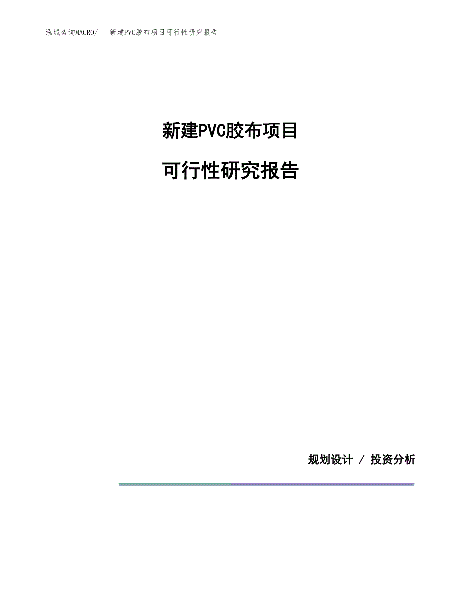 新建PVC胶布项目可行性研究报告(投资申报).docx_第1页
