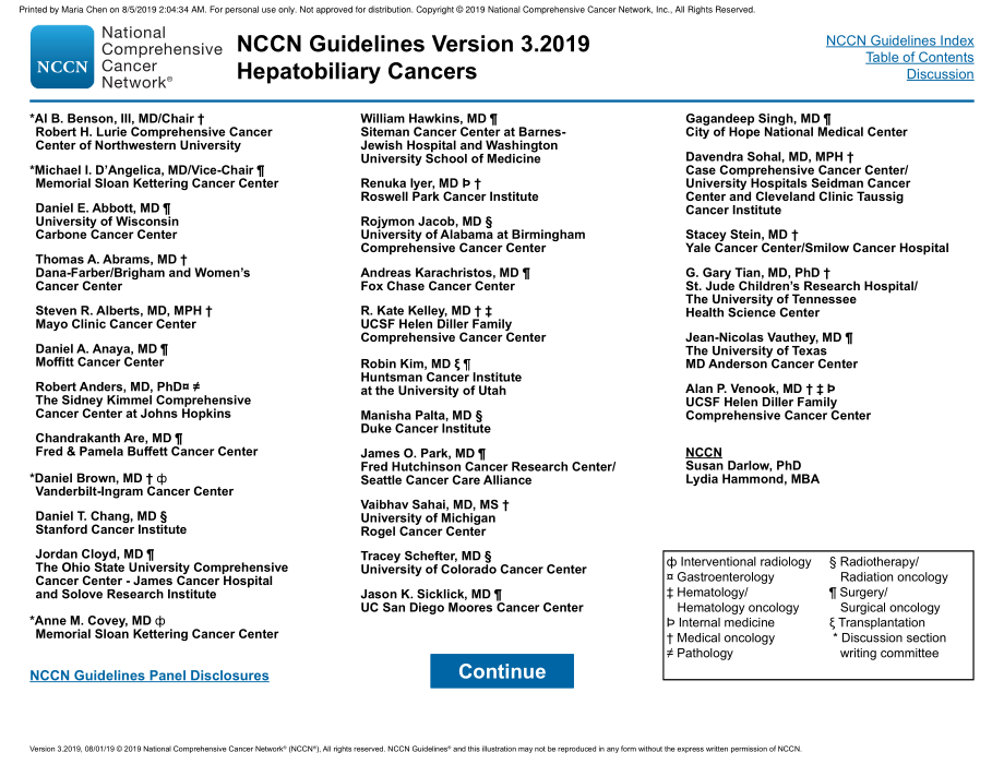 NCCN临床实践指南_肝胆肿瘤(2019.V3)英文版_第2页