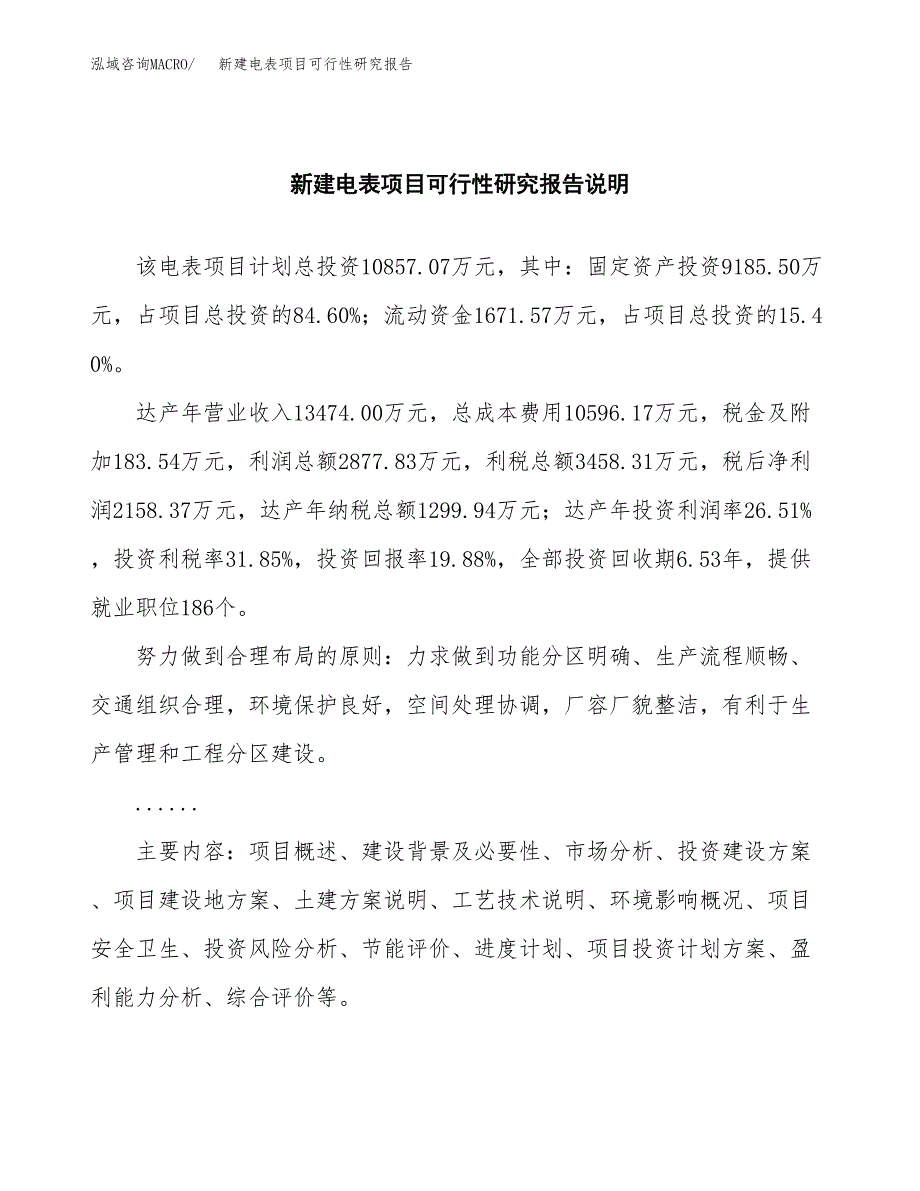 新建电表项目可行性研究报告(投资申报).docx_第2页