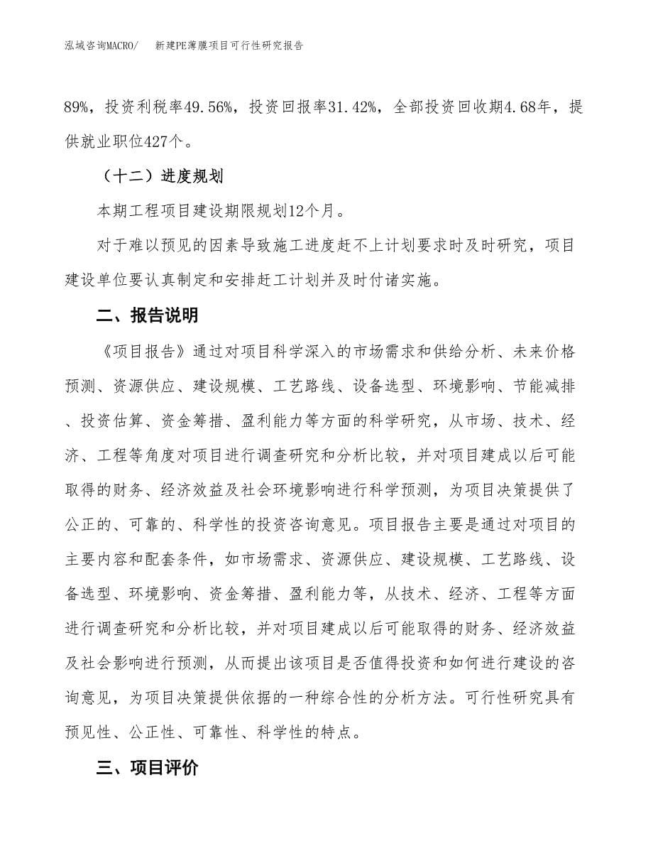 新建PE薄膜项目可行性研究报告(投资申报).docx_第5页