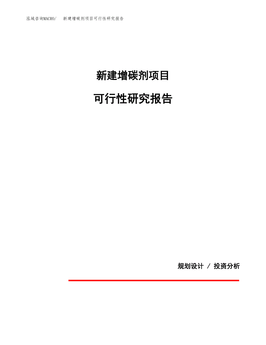 新建增碳剂项目可行性研究报告(投资申报).docx_第1页