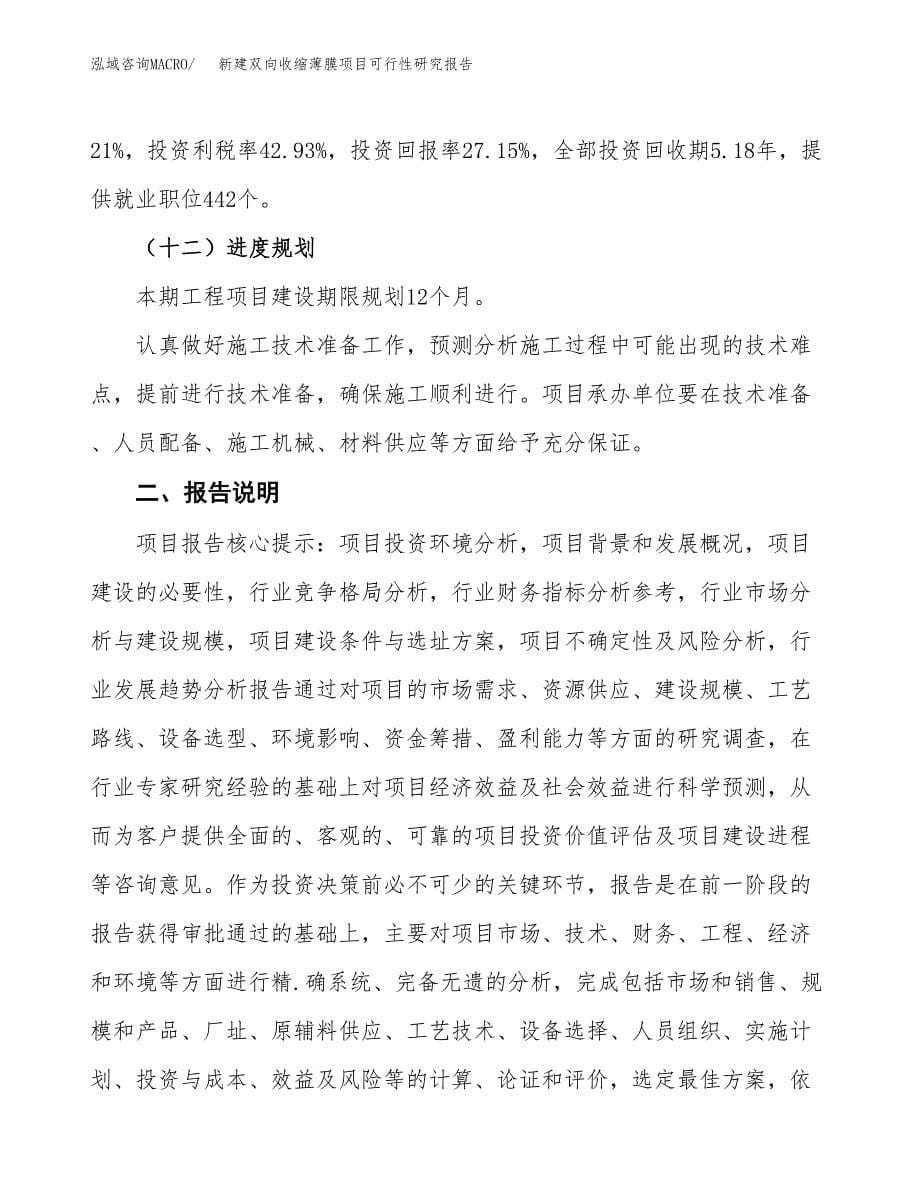 新建双向收缩薄膜项目可行性研究报告(投资申报).docx_第5页