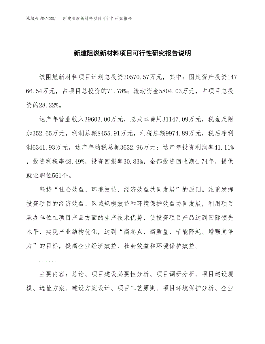 新建阻燃新材料项目可行性研究报告(投资申报).docx_第2页