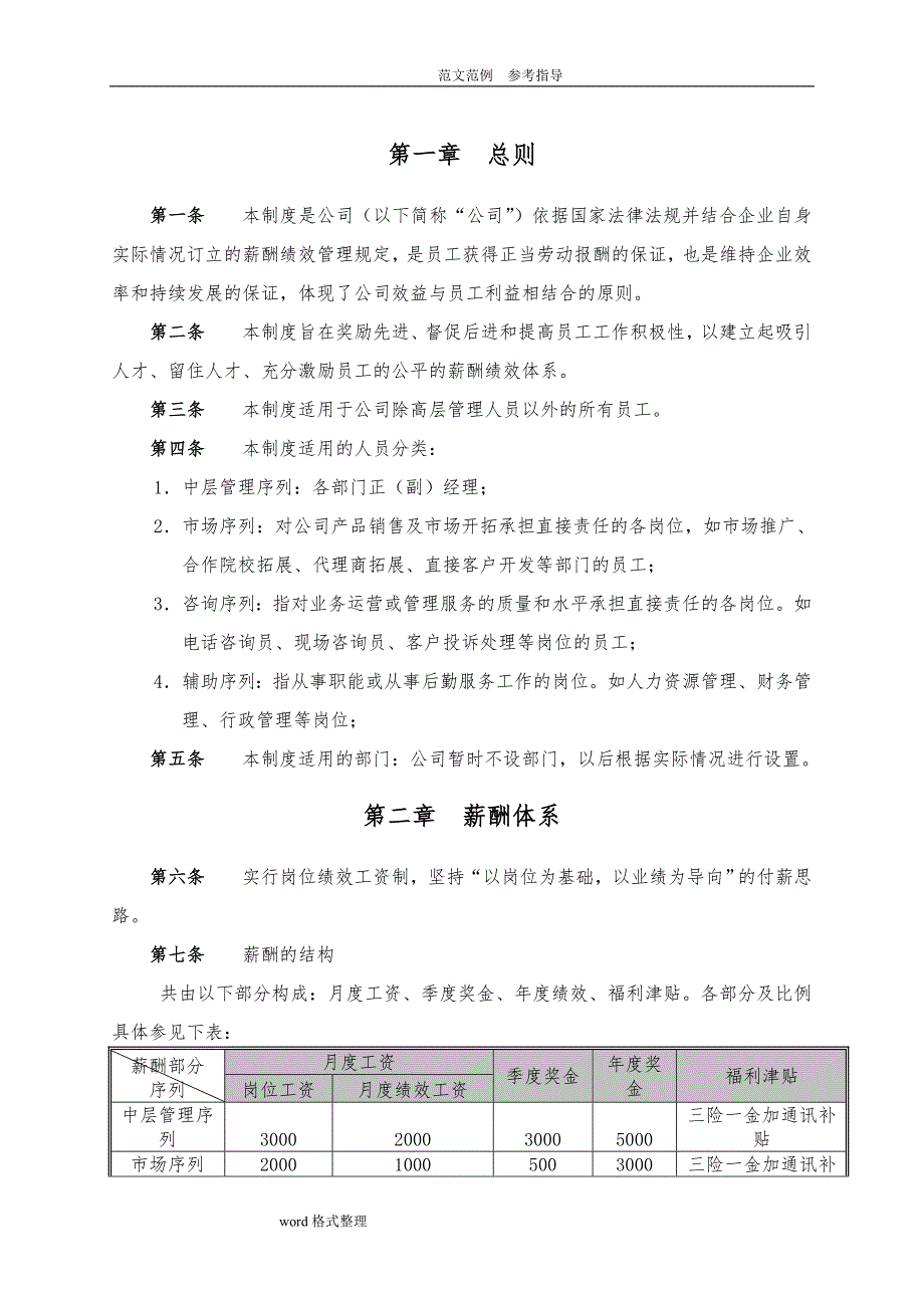 辅导机构和培训学校薪酬绩效管理制度汇编（全）_第2页