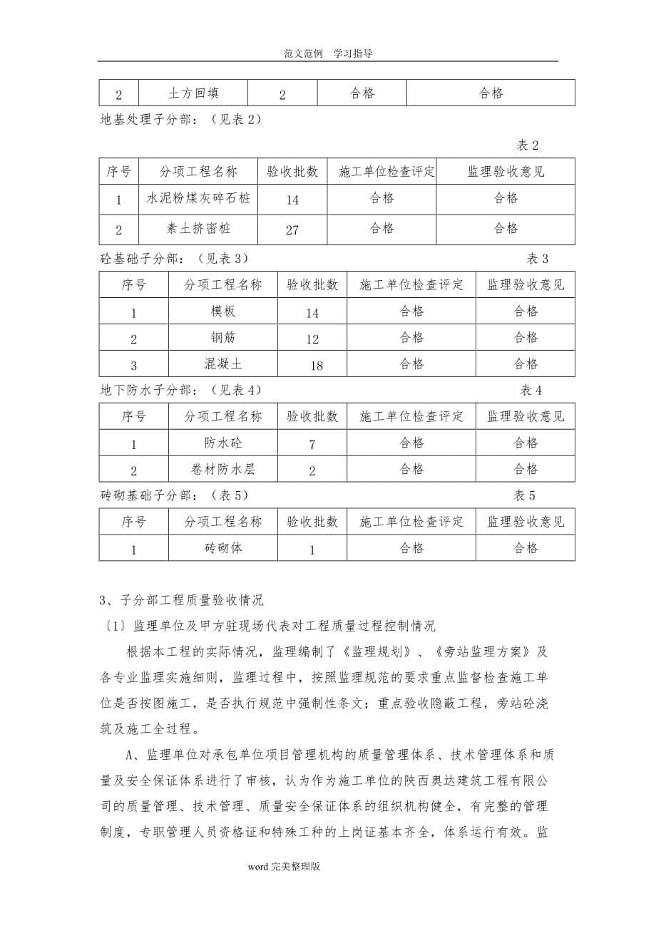 地基和基础分部工程质量评估报告书_第5页