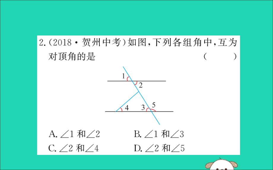 2019版七年级数学下册第五章相交线与平行线5.1相交线训练课件（新版）新人教版_第4页