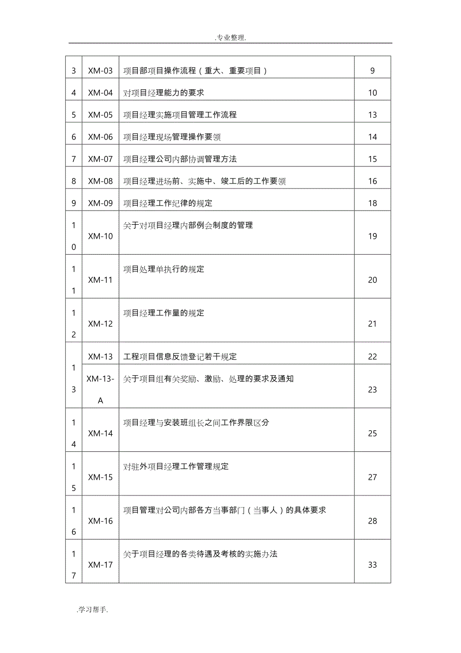 企业项目管理工作手册范本_第3页