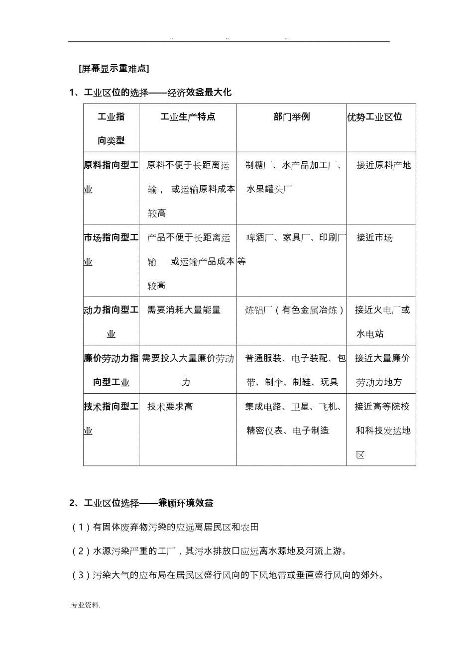 工业区位选择教（学）案_第5页