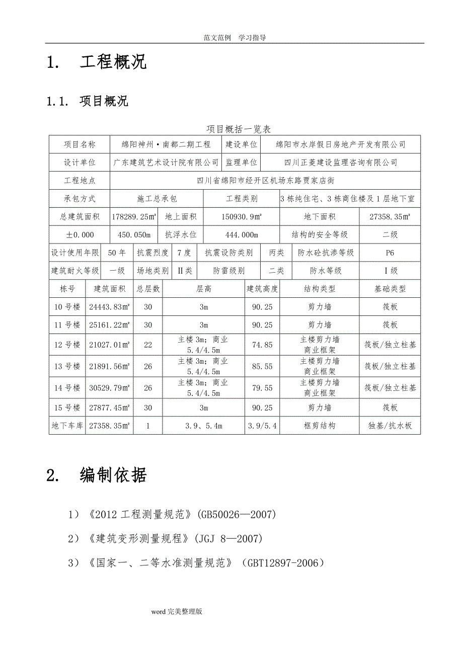 建筑工程沉降观测专项施工方案_第3页