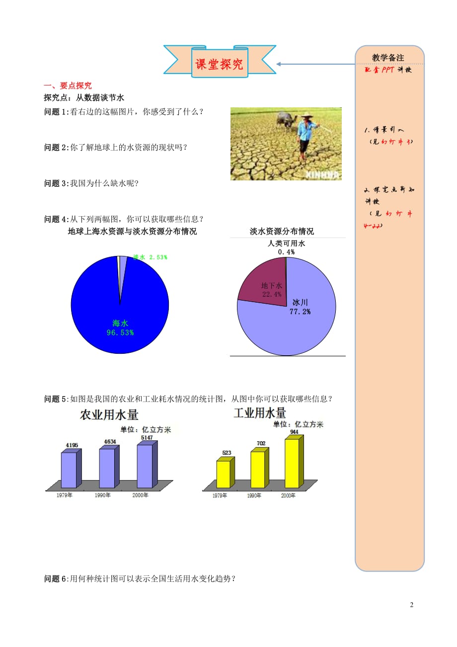 2019春七年级数学下册第十章数据的收集、整理与描述10.3课题学习从数据谈节水导学案（无答案）（新版）新人教版_第2页