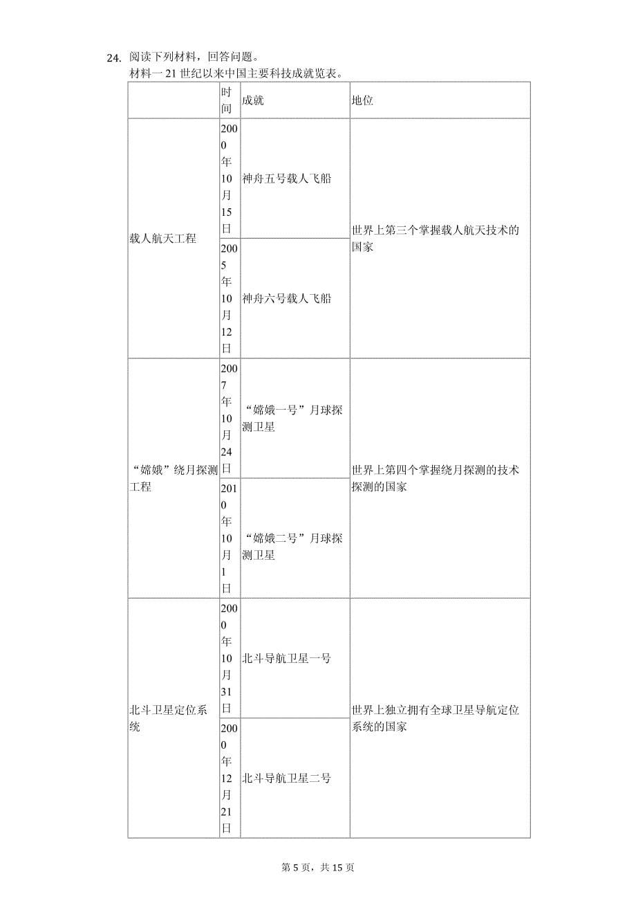 2020年河南省濮阳市中考历史二调试卷解析版_第5页