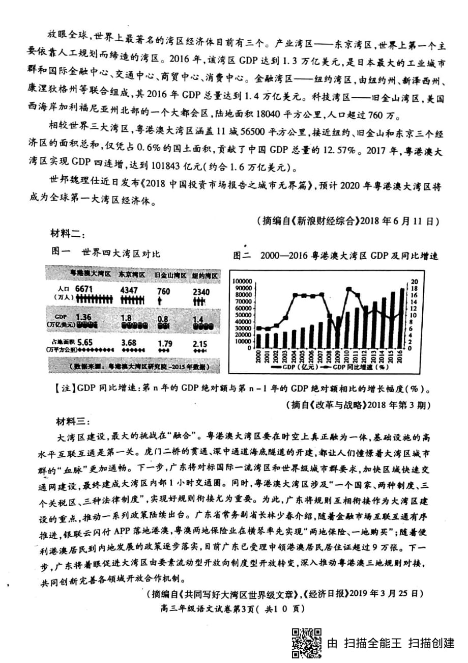 安徽省芜湖市2019届高三5月模拟考试语文试题（PDF）_第3页