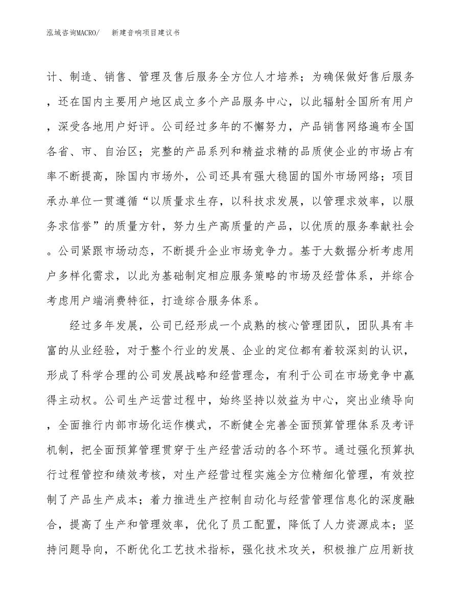 新建音响项目建议书(项目申请方案).docx_第2页