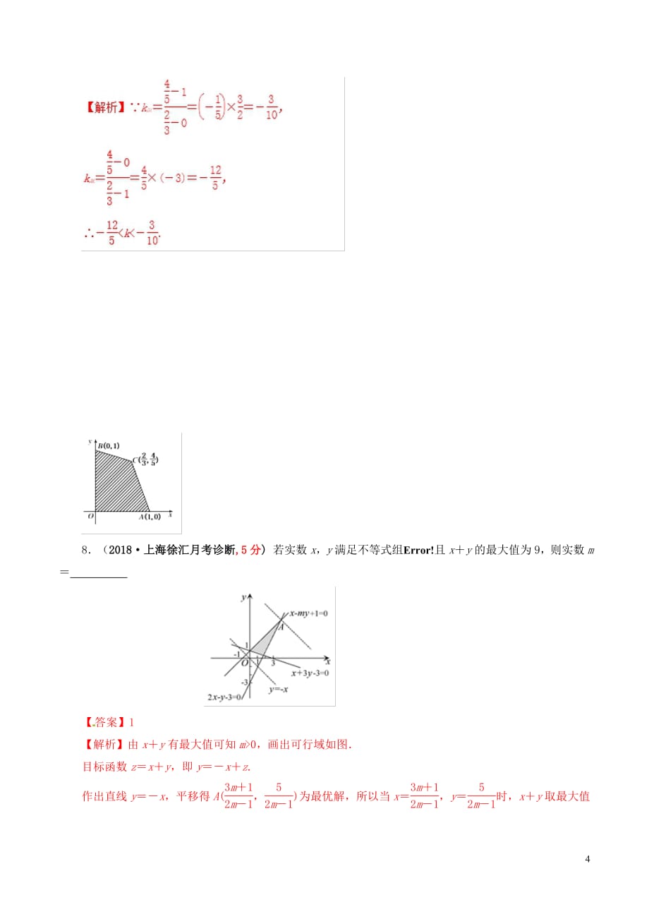 2019年高考数学课时53简单的线性规划单元滚动精准测试卷文_第4页
