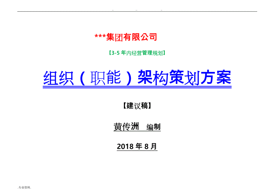 集团公司组织架构策划实施计划方案AA_第1页